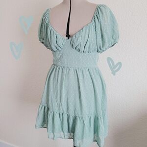 Soft Green Milkmaid Dress